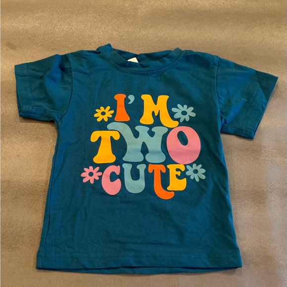 Other - Kids' Teal 'I'm Two Cute' Graphic Tee size 2/3